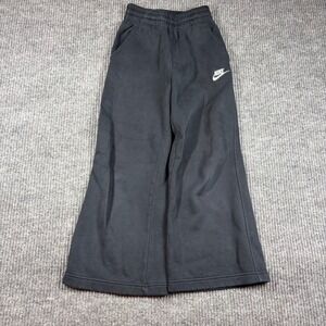 Nike Kids Sportswear Club Fleece Wide Leg Sweatpants Black FZ6774-010 Size S